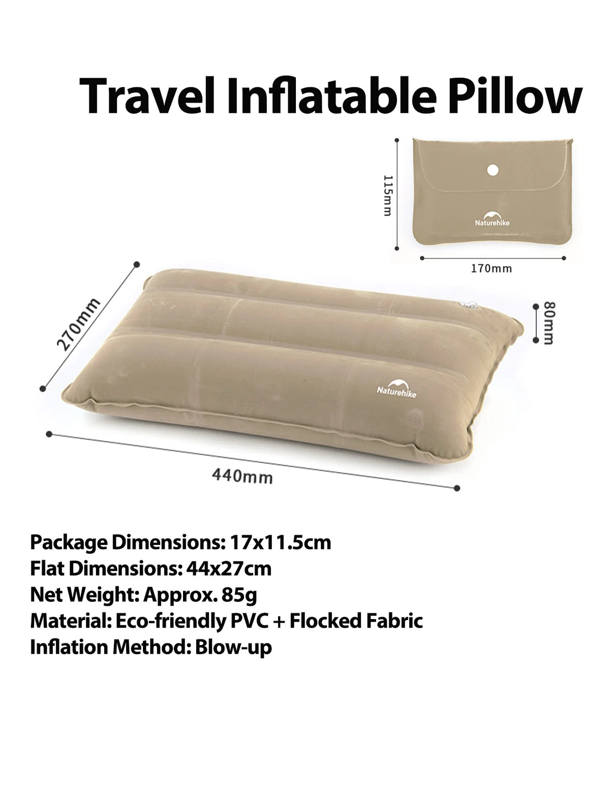 Naturehike Travel Inflatable Pillow Portable Fold Inflatable Air Pillow Outdoor Sleeping Camp Equipment Comfort Ultralight Soft