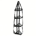 3/4 Tier Hanging Ball Storage Bag with Hooks, Mesh Sports Equipment Organizer for Basketball Football Volleyball, Over Door Wall