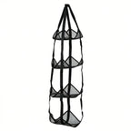 3/4 Tier Hanging Ball Storage Bag with Hooks, Mesh Sports Equipment Organizer for Basketball Football Volleyball, Over Door Wall