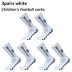 3 pairs New children and youth sports breathable soccer socks square silicone non-slip grip football socks