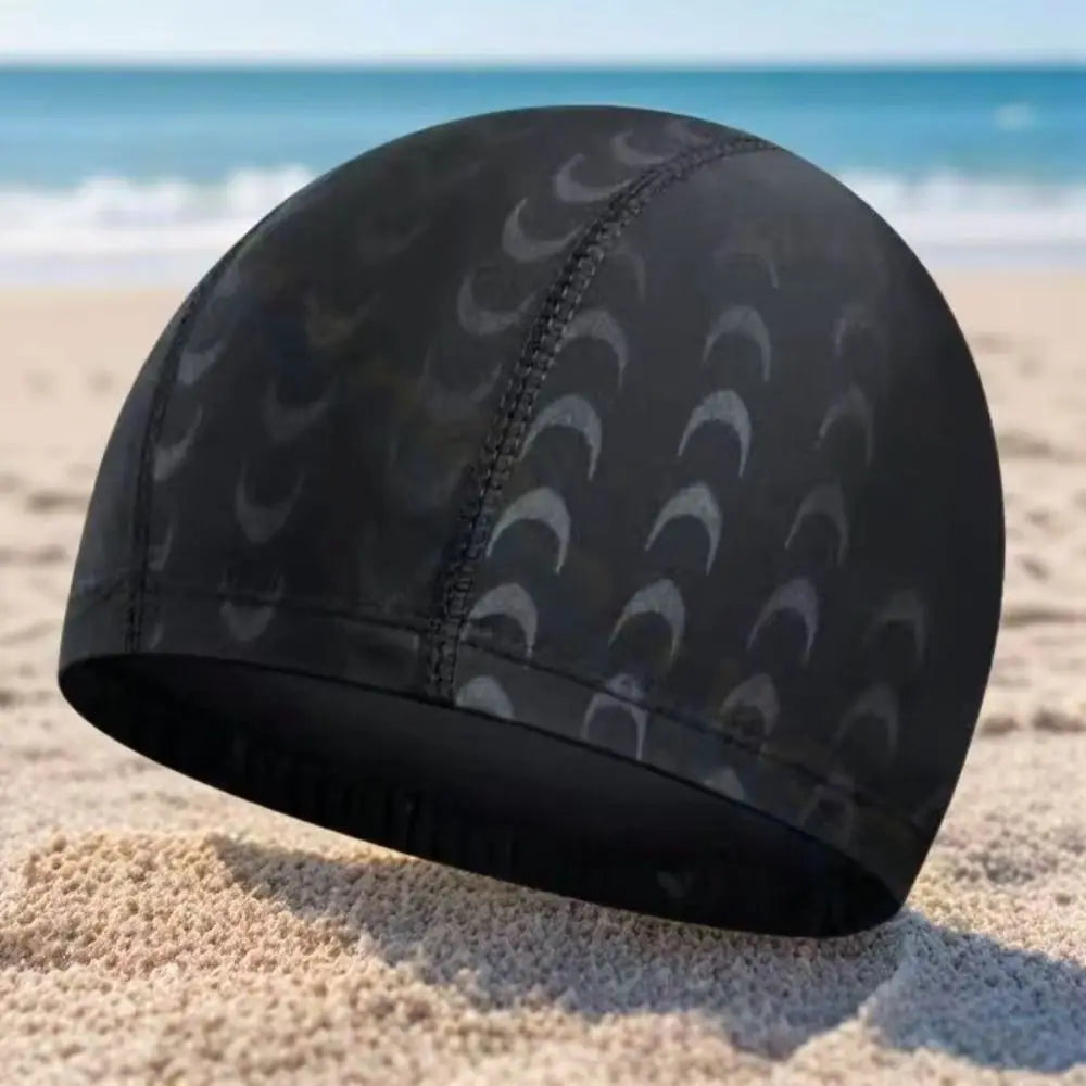 Comfortable Nylon Adult Swimming Caps High Elastic Breathable Swim Cap Black Ear Protection Male Swimming Hat Men Women