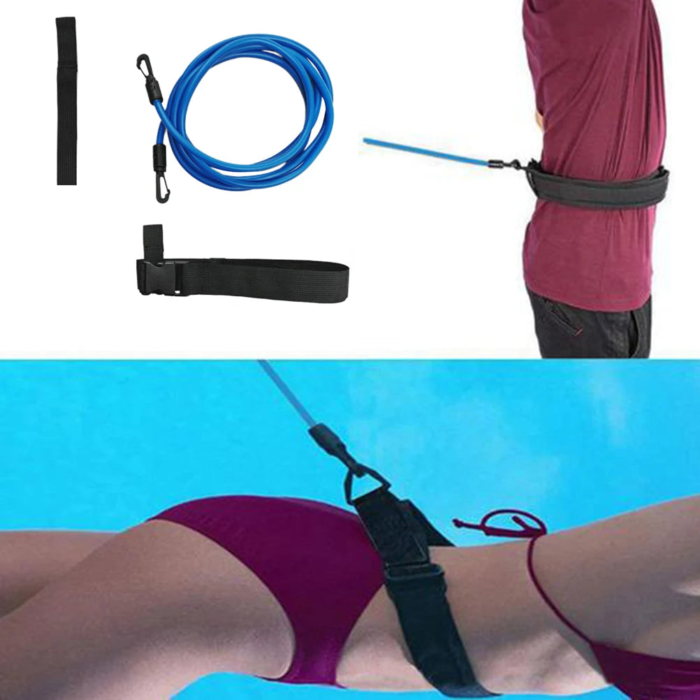 Swimming Training Belts Stationary Swim Bungee Cords Swim Tether Functional Adjustable Strap for Adults Kid for Professional Use