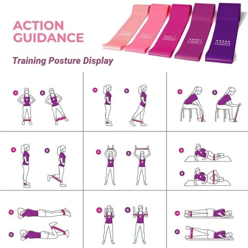 Exercise Resistance Bands, Latex Loop Set. For Strength Training, Home & Travel Different Bands Yoga Band Fitness Training