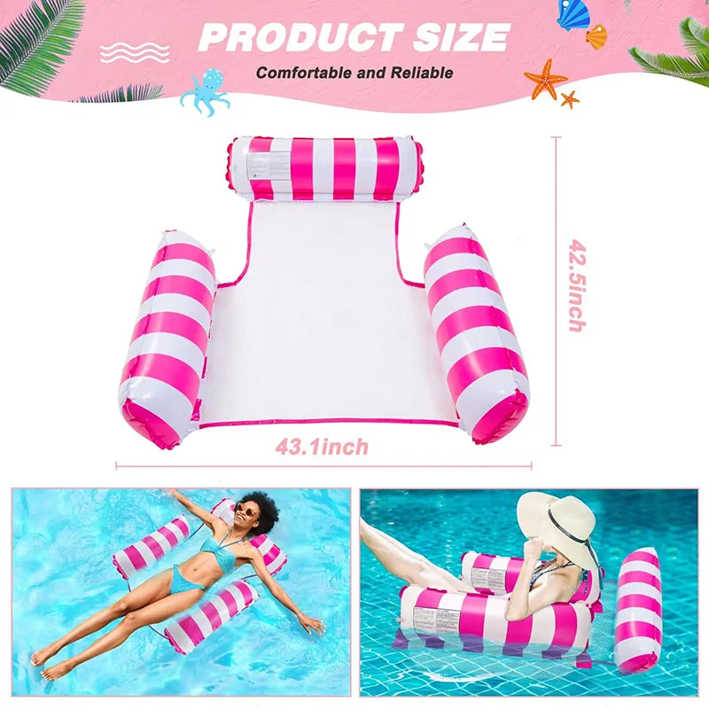 Inflatable Pool Floats Adult Size Water Hammock Floats for Swimming Pool Multi-Purpose Pool Floating Toys Pool Rafts Lounge