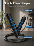 Steel Wire Speed Jump Rope, Adjustable Fitness Skipping Rope with Non-Slip Handles, Weighted Cardio Training Rope for Boxing, HIIT, Cross Training, Gym Workout, Home Exercise, Endurance, Agility and Daily Sports Practice