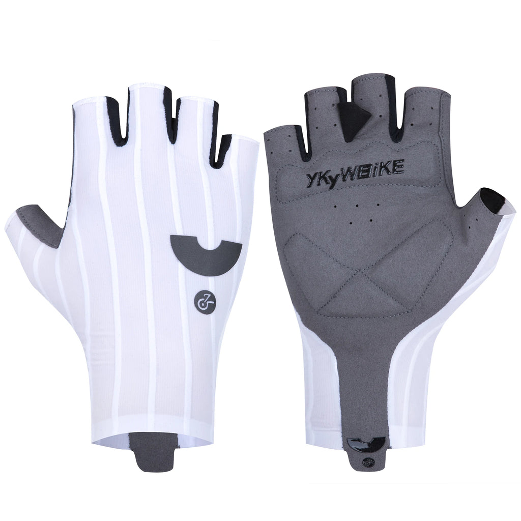 YKYWBIKE Cycling Gloves Woven Aerodynamic Striped Bicycle Sports Gloves Anti-Slip Riding Gloves Shock-absorbing Road Bike Gloves