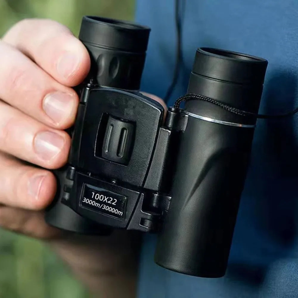2026 100x22 Mini Portable Hd Binoculars 30000m Long Range Folding Bak4 Fmc Optics For Hunting Sports Outdoor Camping Travel