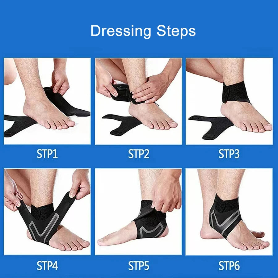 WRELS Adjustable Ankle Brace Compression Sleeve Breathable Support for Sports Running Basketball Sprain Recovery