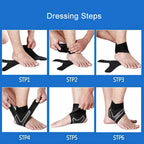 WRELS Adjustable Ankle Brace Compression Sleeve Breathable Support for Sports Running Basketball Sprain Recovery