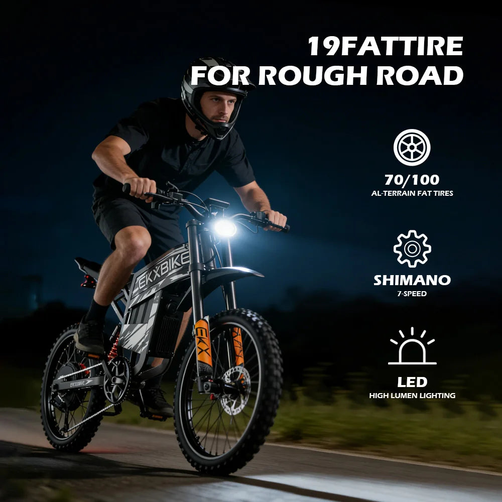 EKXBIKE TX1 Electric Bicycle 6000W Brushless Gearless Motors 60V30AH Lithium Battery Speed 80Kmh Adult Off Road MTB Ebike