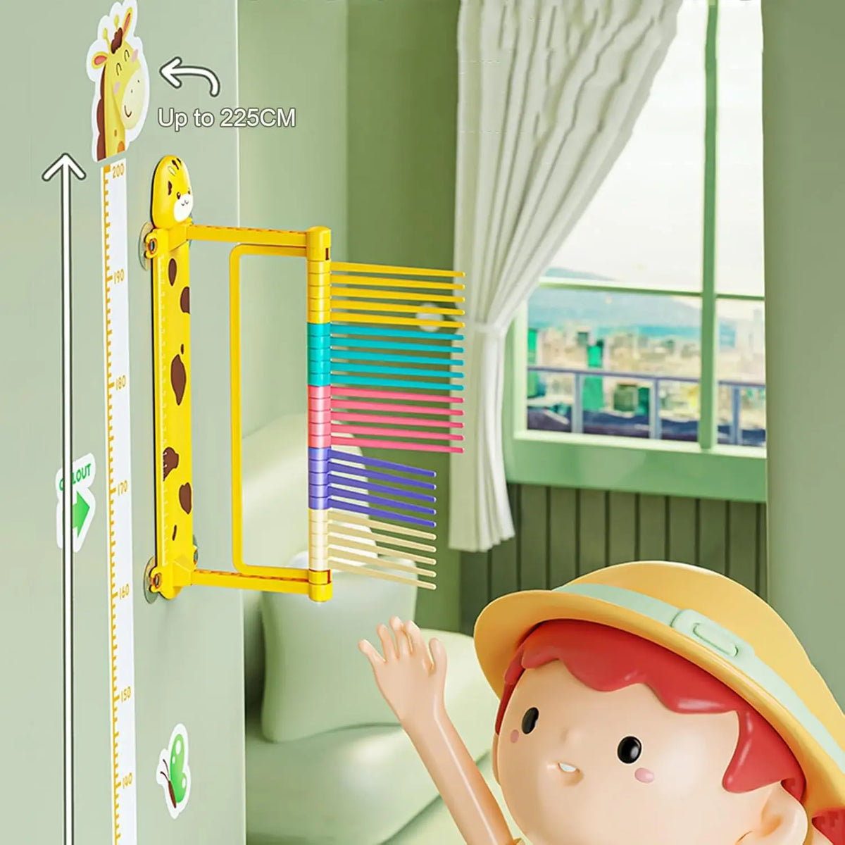 Child Versatile Vertical Jump Trainer Adjustable High Jump Test Pole for Basketball Football Touching Patting Measuring Tool Set