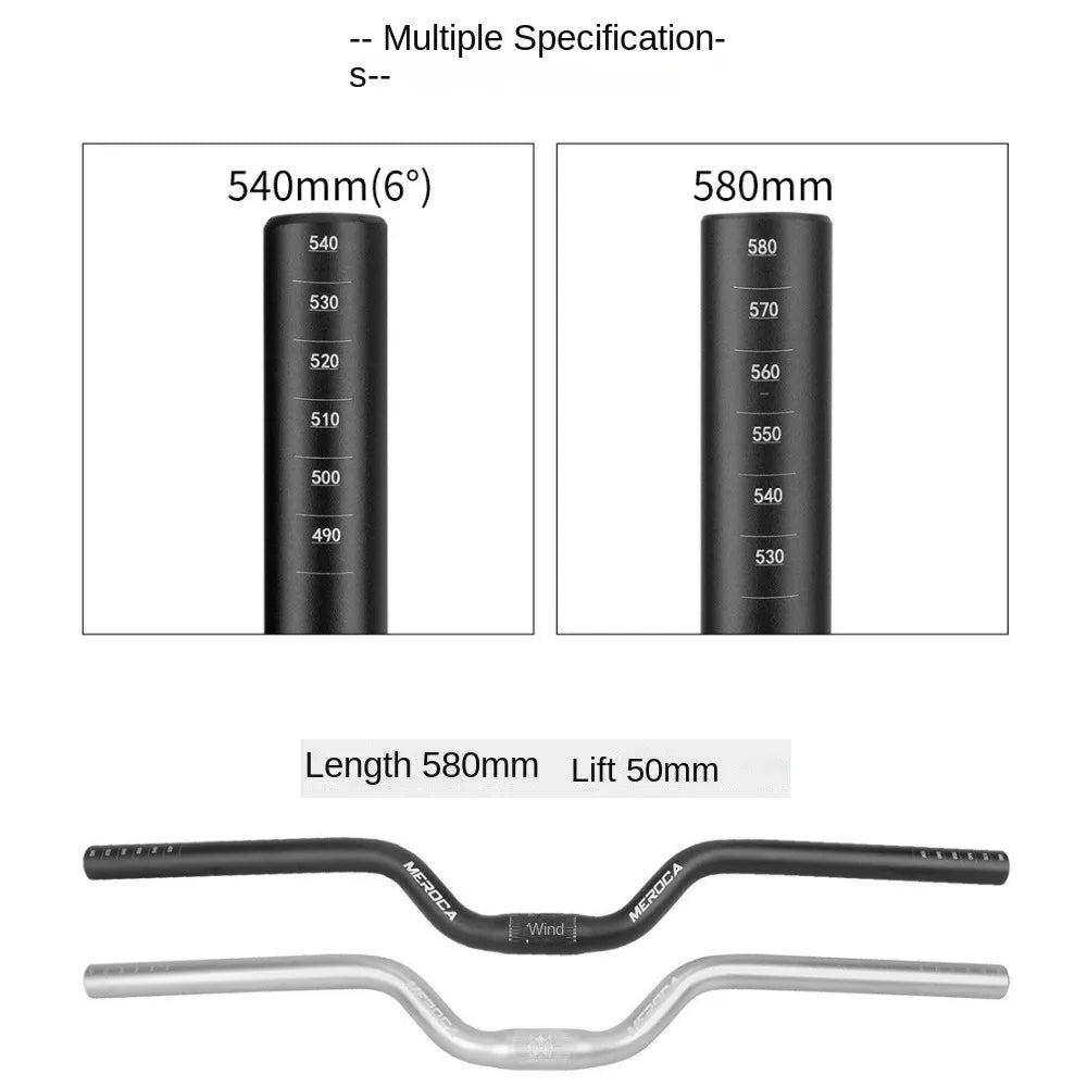 MEROCA Bike Handlebar 25.4X540/580mm Aluminum Alloy Bicycle Riser Handlebar Straight/Swallow Cycling Accessories