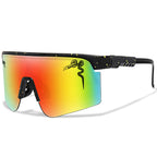 Men's Fashion Large Frame Cycling Sunglasses Fashionable Goggles with Random Dot Decoration for Outdoor Sports Hiking Fishing