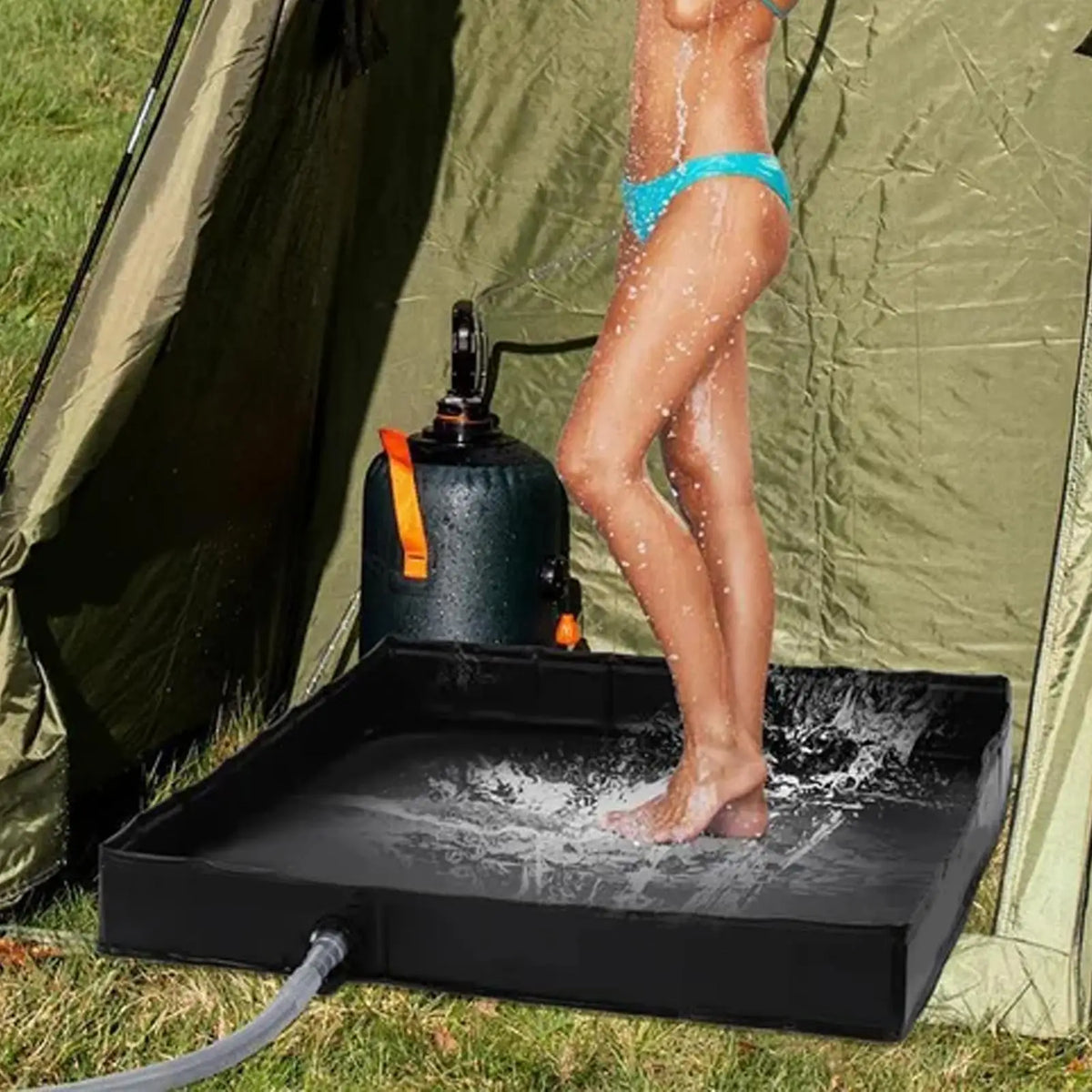 Camping Shower Tent Floor Base Outdoor Tent Shower Tray Folding Shower Pan Pets Shower Basin Base For Camping Travel Awning