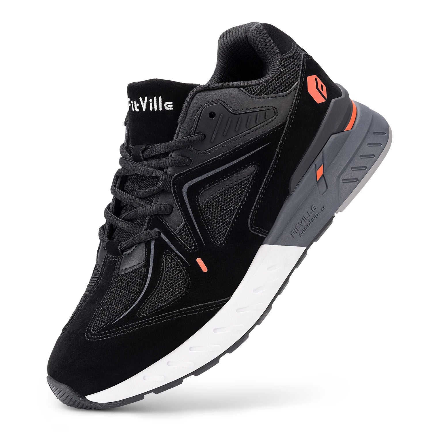 FitVille Men's Walking Shoes Extra Wide Lightweight Sneakers for Flat Feet Arch Fit Heel Pain Relief Non-Slip Running Shoes