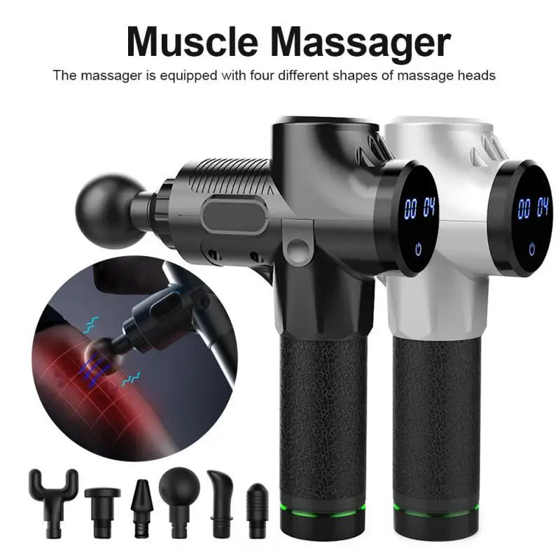 30 Level Massage Gun Fascia Deep Muscle Relax Body Neck Massager Electric Fitness Equipment Noise Reduction Male Female