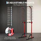 Power Tower Pull Up Dip Station – 10-Level Adjustable Height, 330LBS Capacity, Heavy Duty Steel Frame, Multi-Function Home Gym Strength Training Equipment for Full Body Workout
