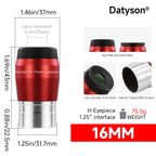 Datyson 1.25' Telescope Eyepiece 4mm 10mm 16mm 20mm Optional- FMC Coated Huygens Eyepieces for Planetary & Deep Sky Observation