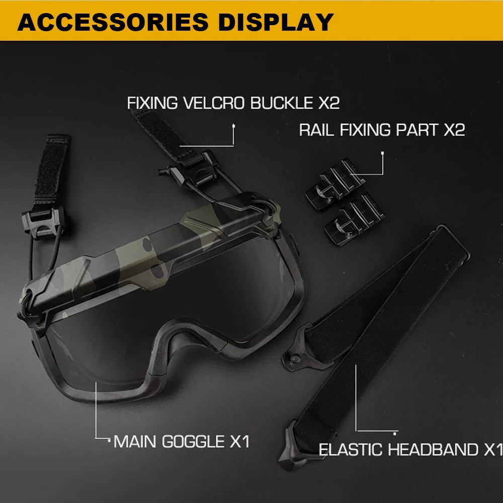 Tactical FAST Helmet Goggles Outdoor Airsoft Paintball Protective Glasses Sports Sunglasses Men Windproof Anti Fog Goggles