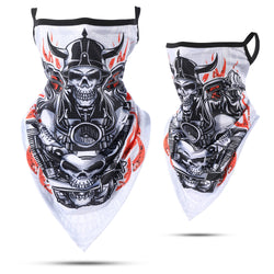3D Skull Summer Bandana Hanging Ear Triangle Scarf Cycling Hiking Hunting Fishing Sports Bicycle Face Mask Neck Gaiter Men Women