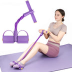 Multi-Functional Four-Tube Pedal Tensioner Yoga Elastic Band Home Fitness Equipment Abdominal Strengthening Tension Rope