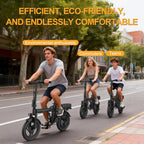 14'' Foldable Electric Bike 500W Motor 48V Battery 22MPH Max Speed 30Miles Long Range with Two Seats for Adult Mini E Bike