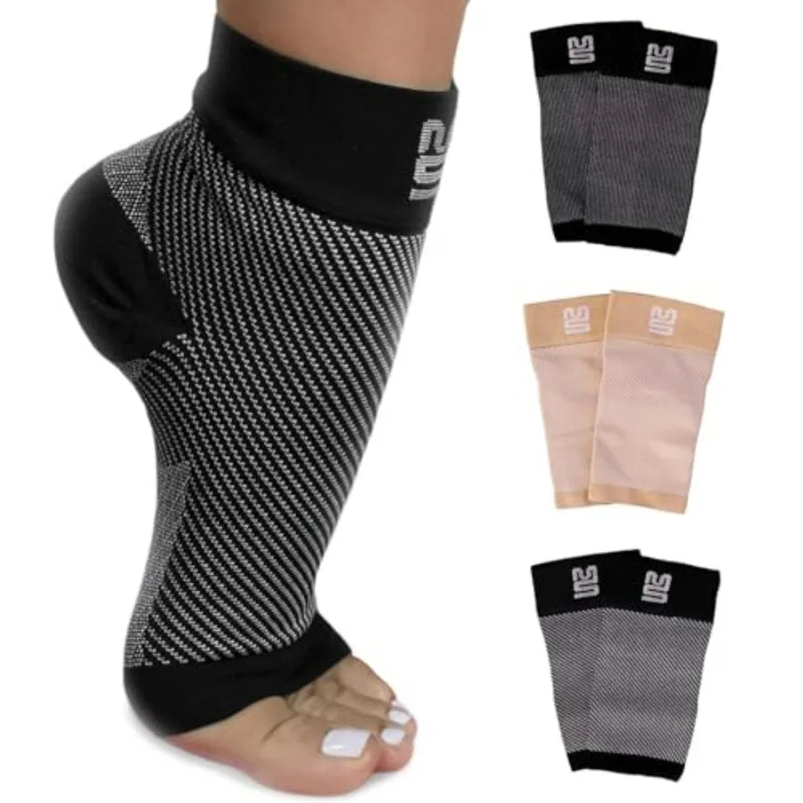Modetro Socks - 1 Pair of Ankle Compression Socks for Ankle Support Foot Discomfort Relief Dotted Black