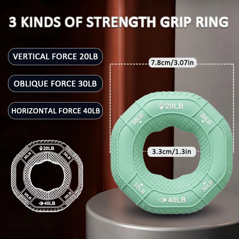 Silicone Hand Trainer Finger Gripper Ring Hand Power Gripper Ring Stress Relief Gym Home Workout Exercise Fitness Equipment
