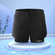 Men's Quick Dry Close Fitting Sports Swim Trunks Elastic Stretch Comfortable Swim Shorts Bathing Suit for Beach Pool Hot Spring