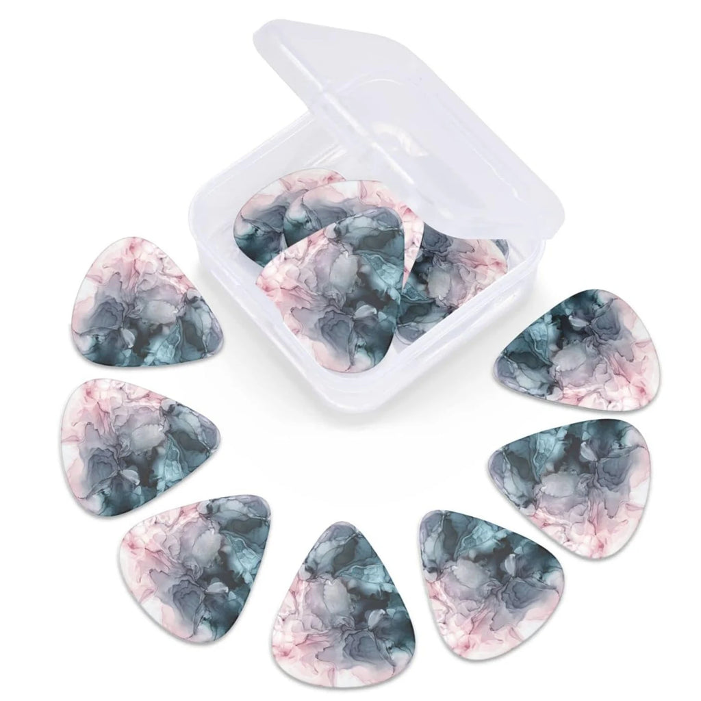 New 0.71/1.0Mm 12PCS Guitar Picks - Premium ABS Material with Smooth Finish, Dual-Sided Color Printing, Includes PP Storage Box
