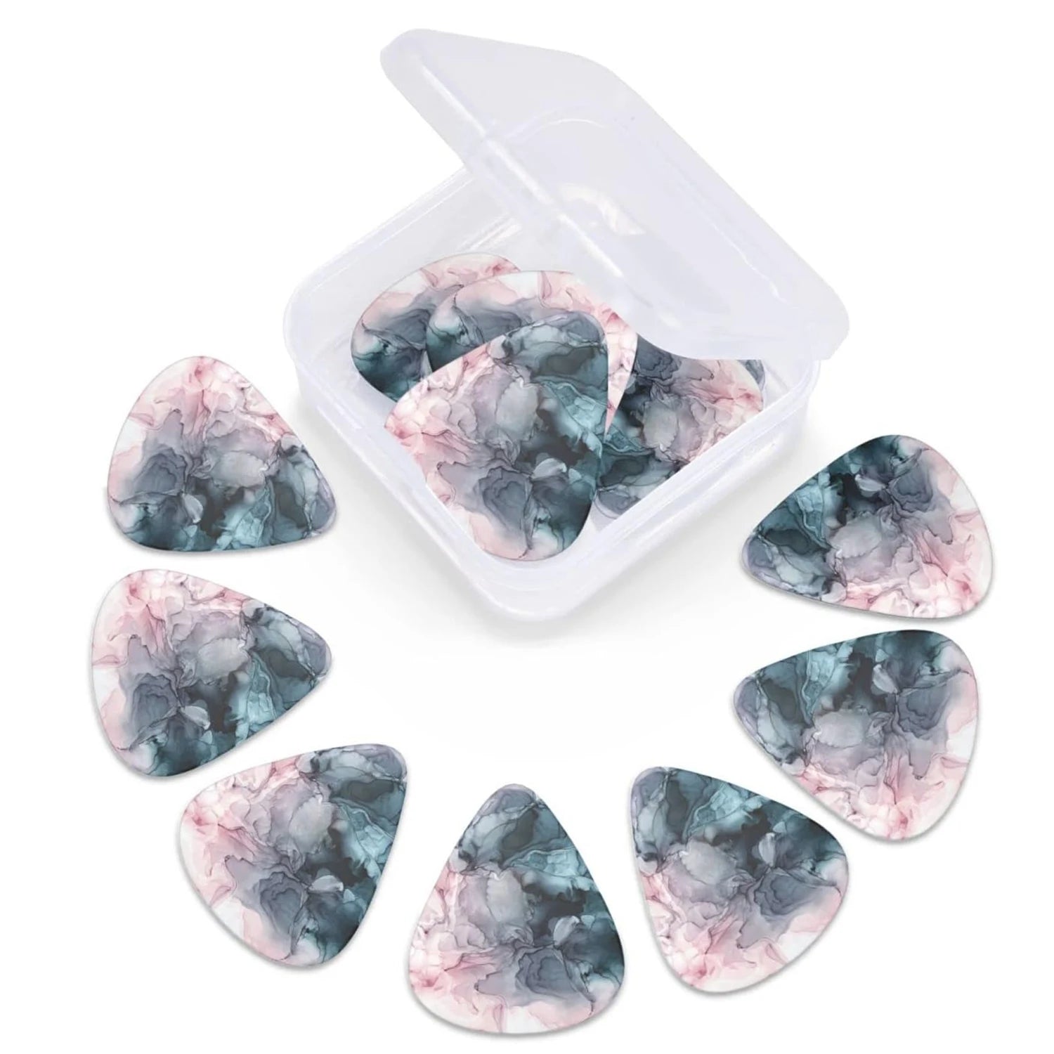 New 0.71/1.0Mm 12PCS Guitar Picks - Premium ABS Material with Smooth Finish, Dual-Sided Color Printing, Includes PP Storage Box