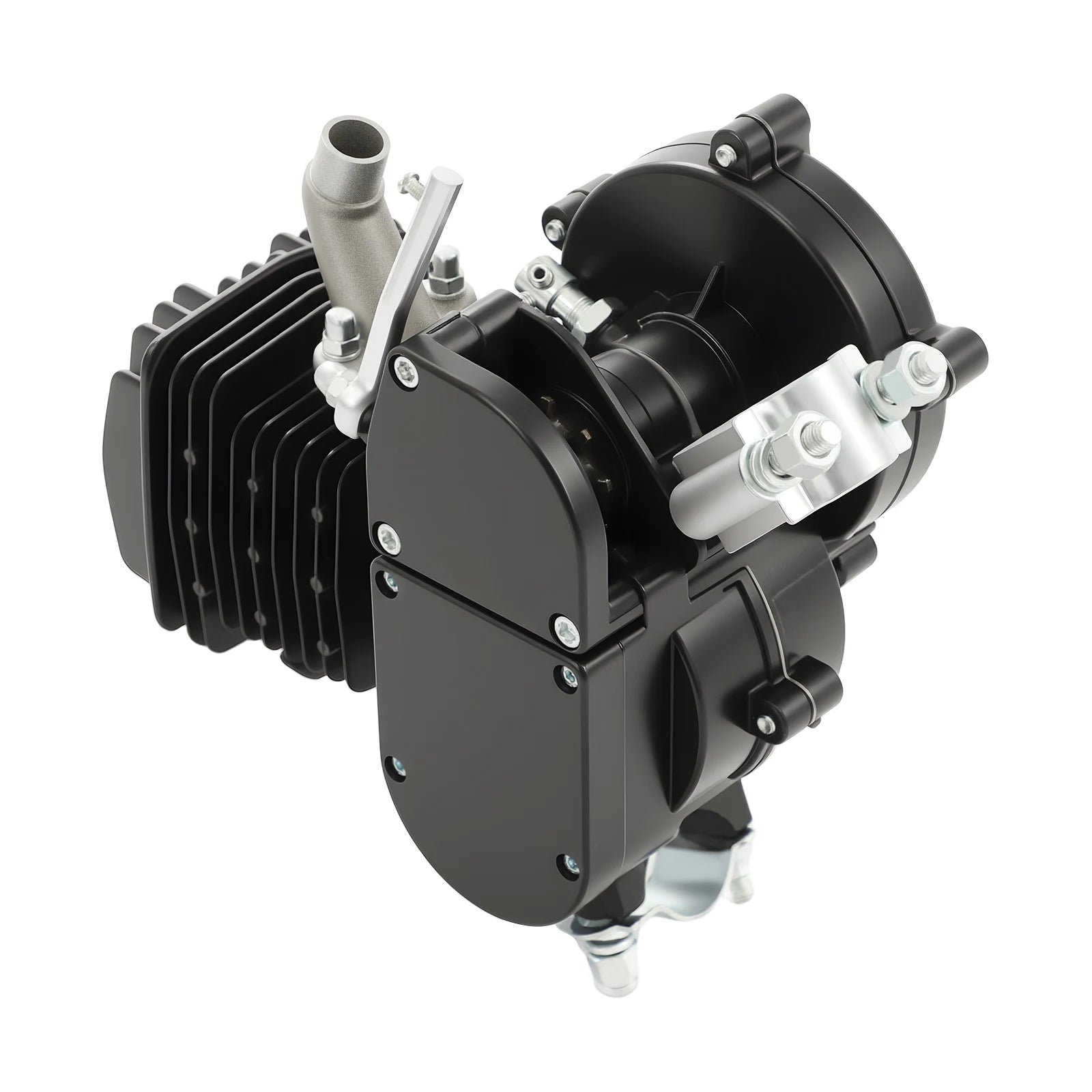 2 Stroke Engine Bicycle Motor Kit 80CC Black Single Cylinder 1.65HP 1.85kW 5500RPM Gas Powered Engine for Bike Motorized Conversion Powerful Fast Riding Save Time Effort Scooter Accessories