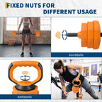 Adjustable Dumbbells, 44lbs Free Weight Set with Connector,4 In1 Dumbbells Set Used As Barbell,Kettlebells,Push Up Stand for Home Gym