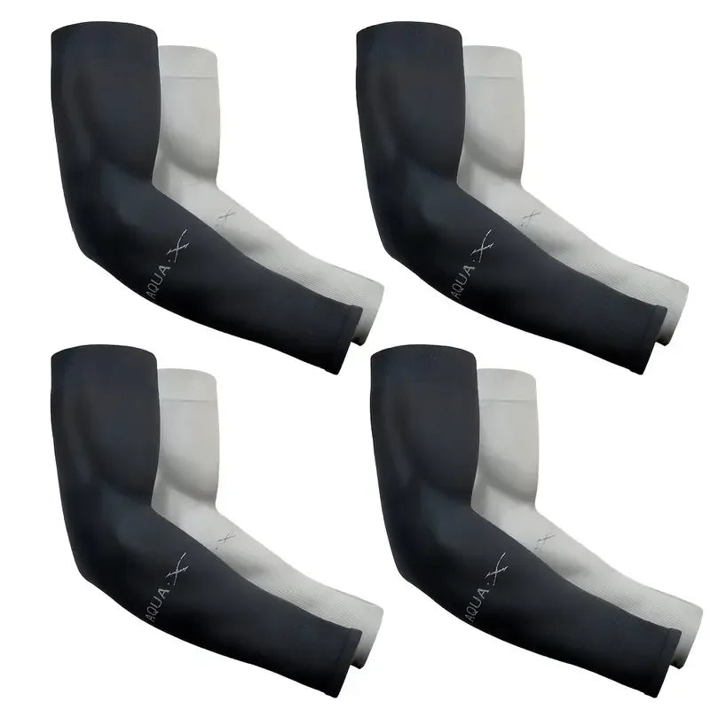 Ice Silk Sports Arm Sleeves for Outdoor Cycling Running Fitness UV Protection Breathable Sunshade Cooling Summer Arm Covers