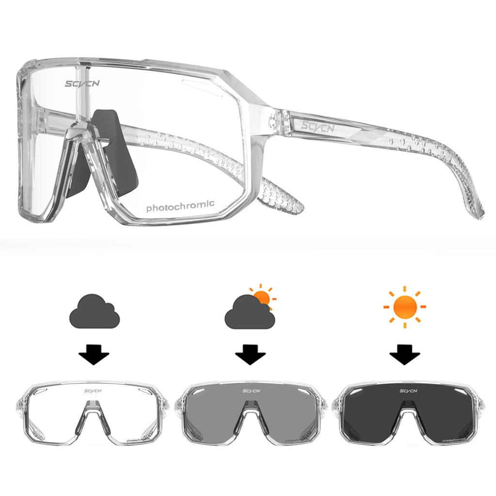 Cycling Glasses Photochromic Sunglasses Men Women Mountain Bike Road Eyewear New Bicycle Riding Outdoor Sports Hiking Goggles