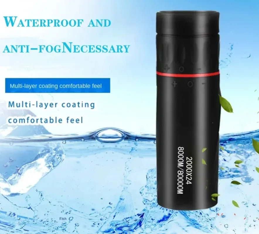 Mini Portable Monocular Telescope 8000M HD Long Range Observation Waterproof Anti Fog for Outdoor Camping Hiking