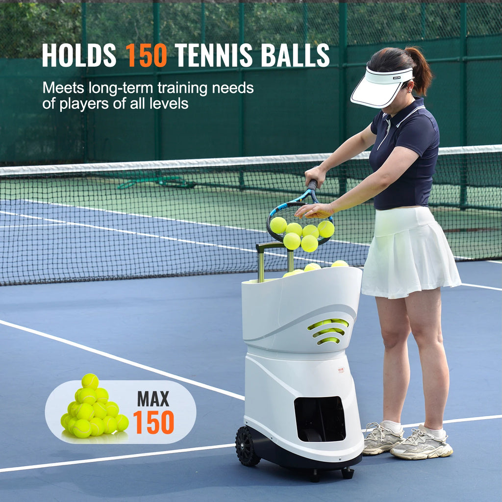 SucceBuy Tennis Ball Machine Automatic Portable Launcher Multi-Mode Drills 2+ Hours Play Rechargeable Battery App Remote Control