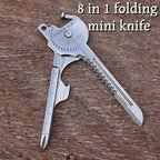 8 in 1 Multi Tool Keychain for Camping Survival Folding Screwdriver Bottle Opener Compact Outdoor Utility Pliers with Keychain