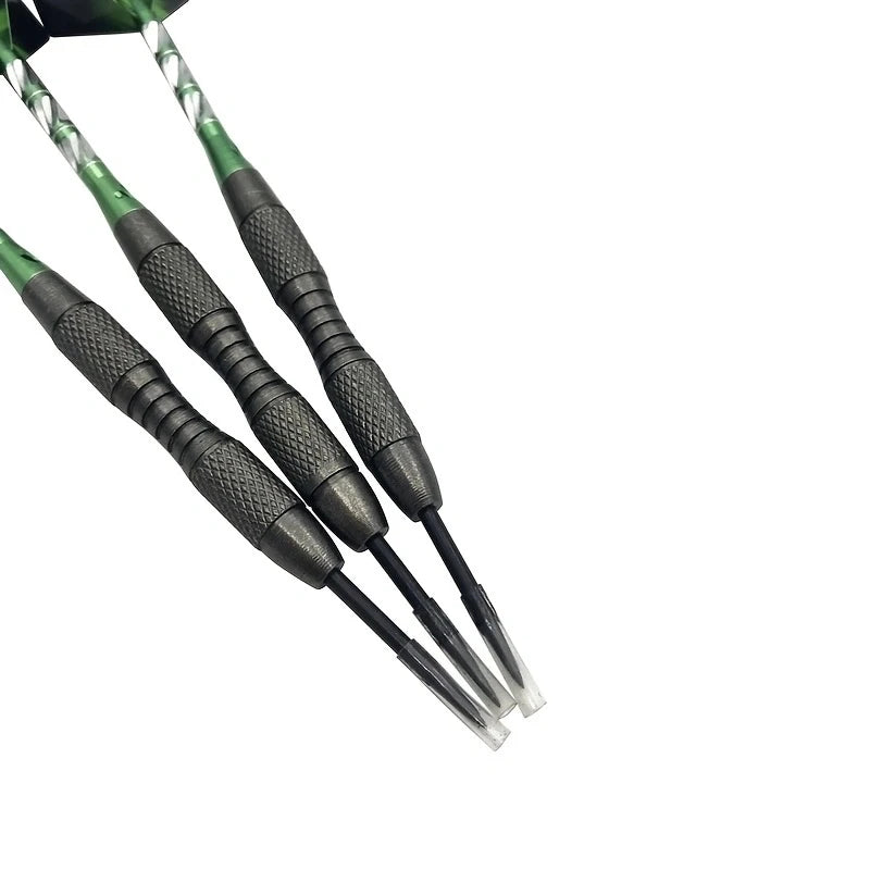 Professional Hard Darts 3Pcs High Quality Steel Tip Darts Tungsten Steel Barrel Green Aluminum Dart Shafts Flights