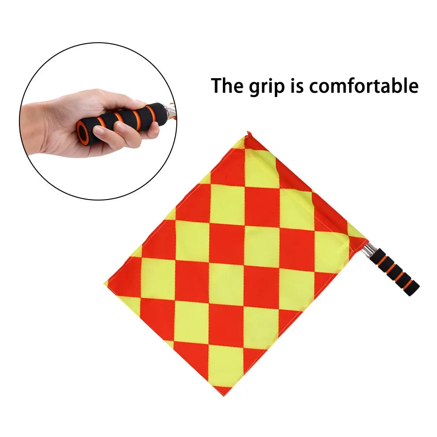 2pcs/Pack Soccer Referee Flags Professional Fair Play Sports Match Football Linesman Flags Sports Game Referee Equipment