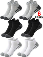 6/24Pairs Ankle Athletic Running Socks Cushioned Breathable Low Cut Sports Tab Socks For Men And Women