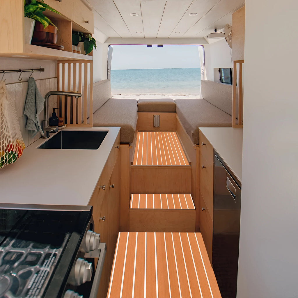 2400X900x6mm Self-Adhesive EVA Foam Decking Sheet Faux Teak Synthetic Boat Marine Flooring Accessories