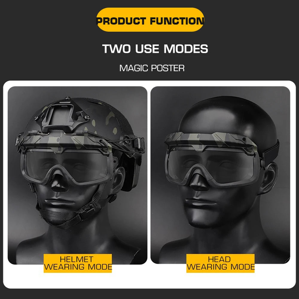 Tactical FAST Helmet Goggles Outdoor Airsoft Paintball Protective Glasses Sports Sunglasses Men Windproof Anti Fog Goggles