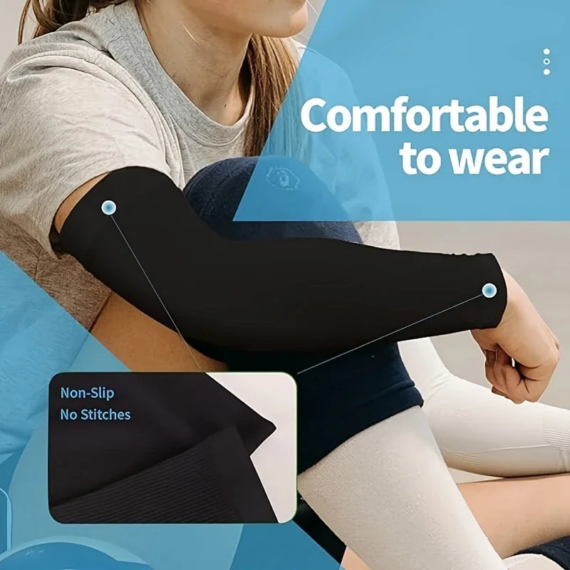 Ice Silk Sports Arm Sleeves for Outdoor Cycling Running Fitness UV Protection Breathable Sunshade Cooling Summer Arm Covers