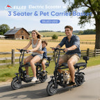 Eilleo Spacewalk 48V Electric Scooter for Adults with Large Pet Basket 750W Motor,18.75MPH Foldable Commuter E-Scooter with Seat