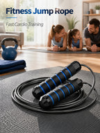 Steel Wire Speed Jump Rope, Adjustable Fitness Skipping Rope with Non-Slip Handles, Weighted Cardio Training Rope for Boxing, HIIT, Cross Training, Gym Workout, Home Exercise, Endurance, Agility and Daily Sports Practice