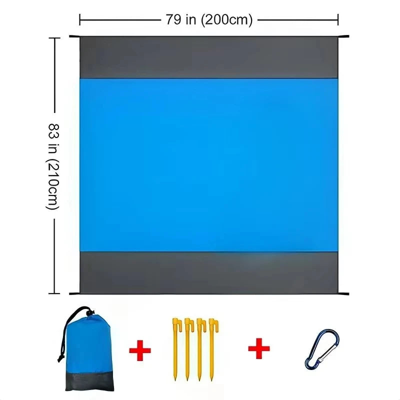 200*210cm Sandproof Waterproof Beach Mat, Portable Lightweight Picnic Camping Blanket for Travel Hiking Outdoor Sports