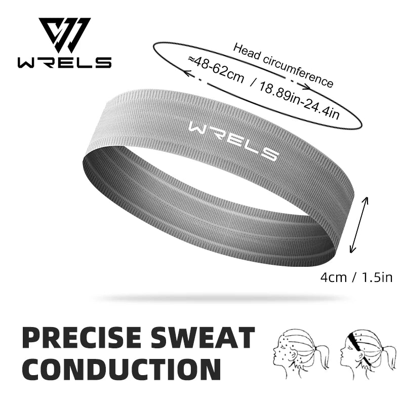 WRELS Sports Headband Anti-Slip Yoga Hair Band Quick Dry Running Sweatband Sweat Absorbing Breathable Elastic Fitness Headband