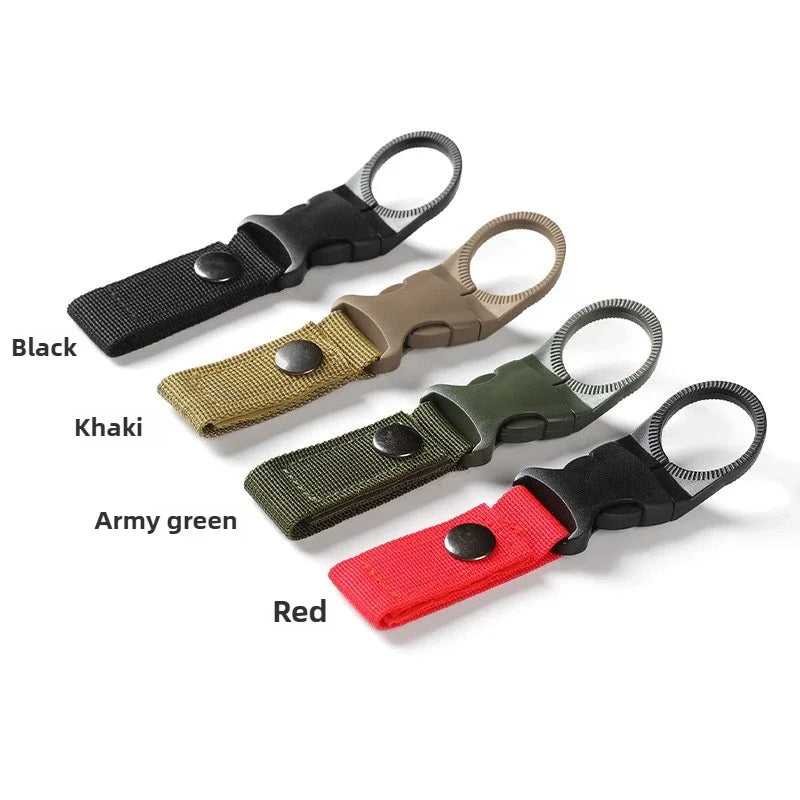 2pcs Water Bottle Holder Climbing Carabiner Belt Backpack Hanger Hooks Clip Multifunction Water Bottle Nylon Webbing Buckle Hook