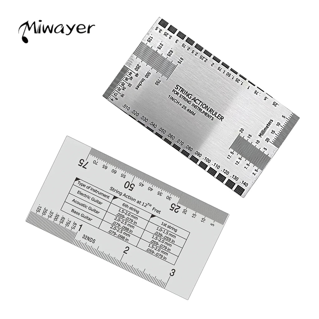 Miwayer Precision String Action Ruler – Professional Luthier Measuring Tool for Guitar, Ukulele, Bass, Banjo & Mandolin